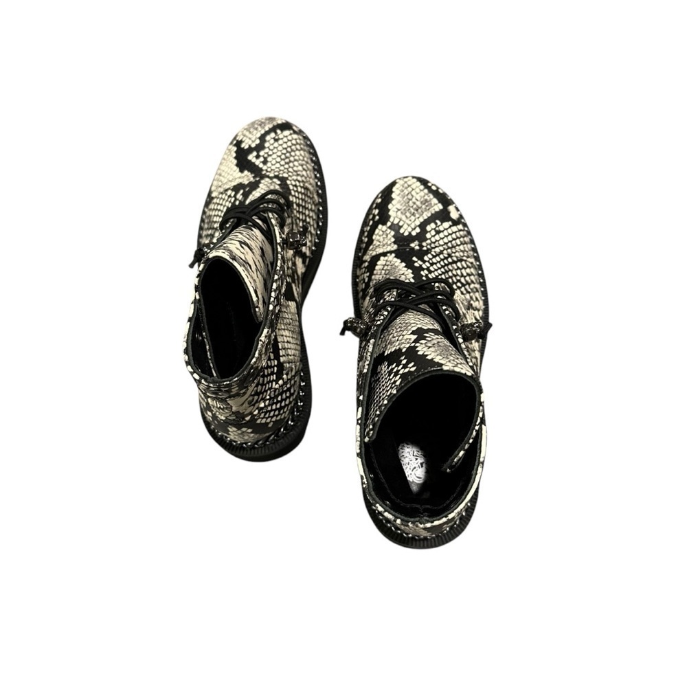 VINCE CAMUTO Snake Print Combat Dr. Martens Style boot Size 8.5 NWOT - Picture 8 of 9